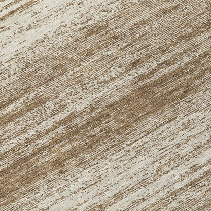 10' X 14' Brown And Beige Striped Washable Indoor Outdoor Area Rug HomeRoots
