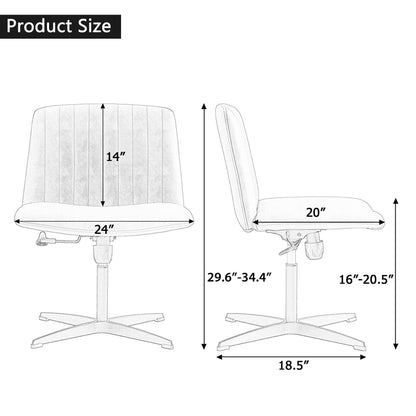 Black High Grade Pu Material. Home Computer Chair Office Chair Adjustable 360 ° Swivel Cushion Chair - FurniFindUSA