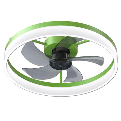 Ceiling Fans with Lights Dimmable LED Embedded installation of thin modern ceiling fans(Green) - FurniFindUSA