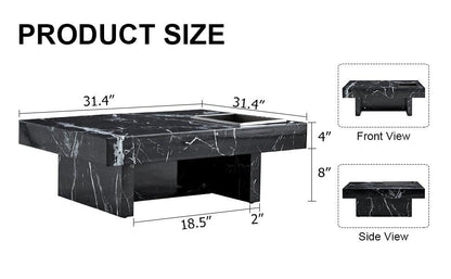 A modern and practical coffee table made of MDF material with black patterns - FurniFindUSA