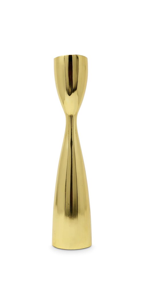 10" Gold Stainless Steel Tabletop Taper Candlestick HomeRoots