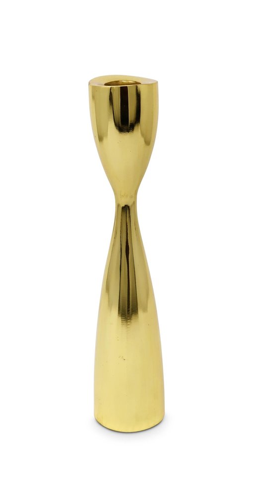 10" Gold Stainless Steel Tabletop Taper Candlestick HomeRoots