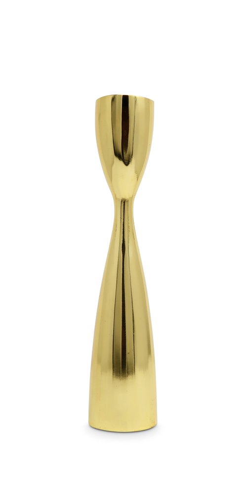 10" Gold Stainless Steel Tabletop Taper Candlestick HomeRoots