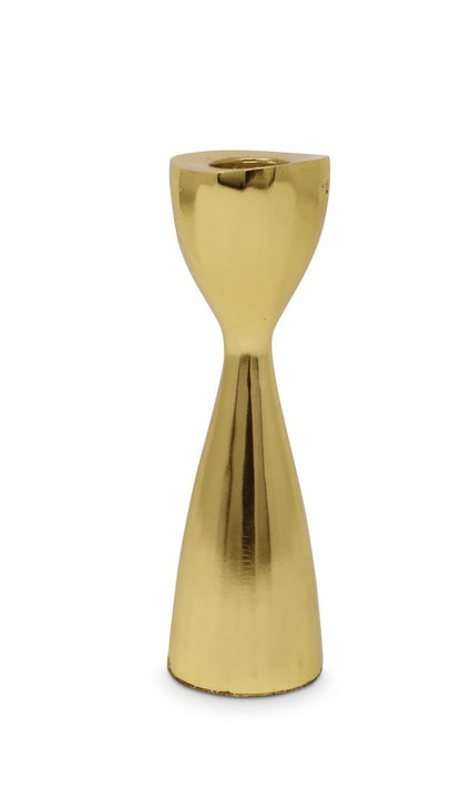 6" Gold Stainless Steel Tabletop Taper Candlestick HomeRoots