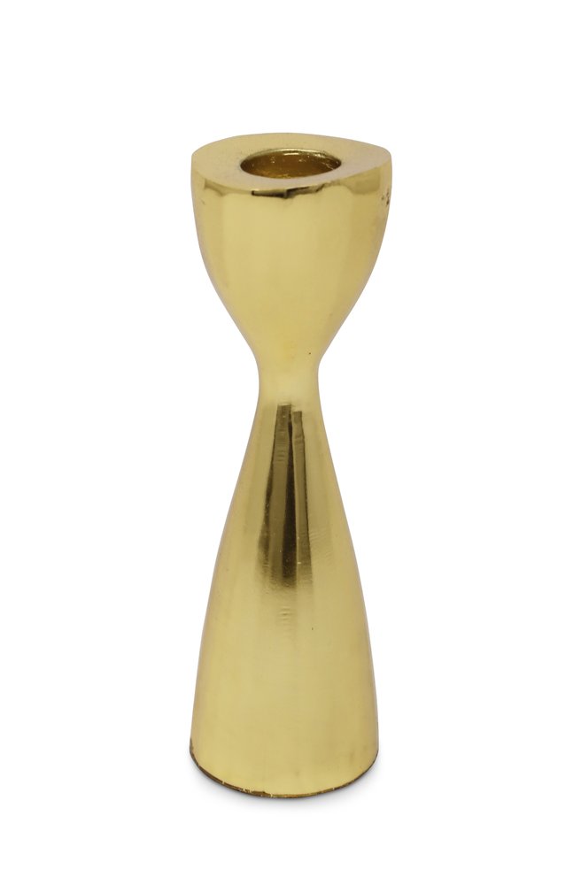 6" Gold Stainless Steel Tabletop Taper Candlestick HomeRoots