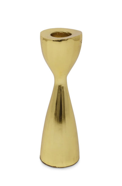 6" Gold Stainless Steel Tabletop Taper Candlestick HomeRoots