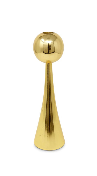 12" Gold Stainless Steel Tabletop Taper Candlestick HomeRoots
