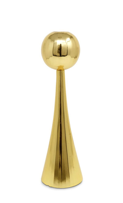12" Gold Stainless Steel Tabletop Taper Candlestick HomeRoots