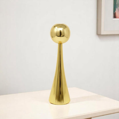 12" Gold Stainless Steel Tabletop Taper Candlestick HomeRoots