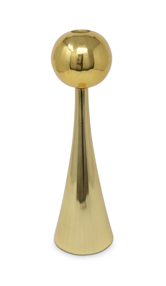 10" Gold Stainless Steel Tabletop Taper Candlestick HomeRoots