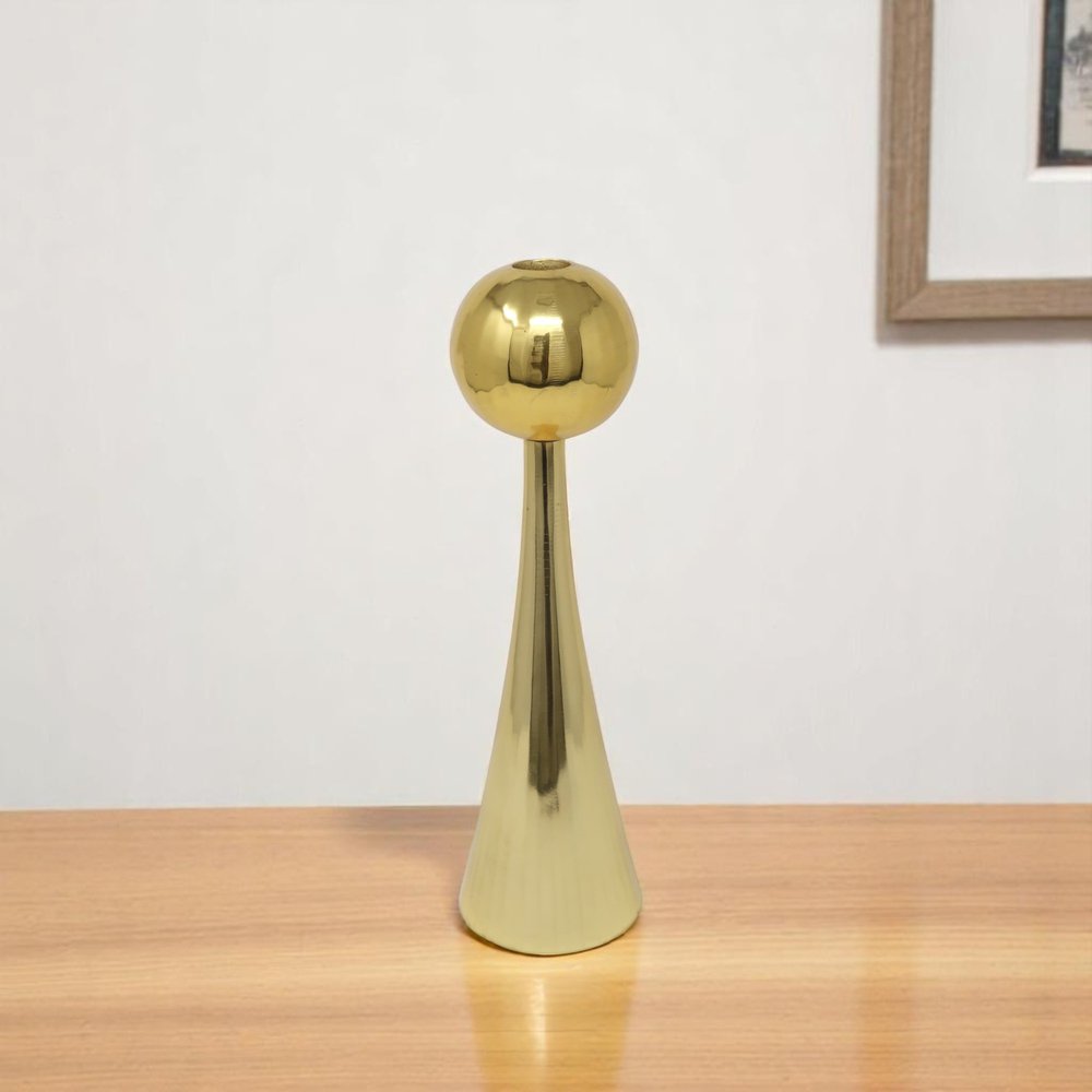 10" Gold Stainless Steel Tabletop Taper Candlestick — view 6