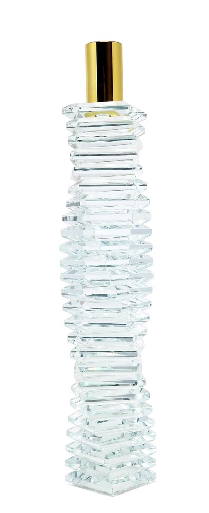 8" Clear And Gold Twisted Crystal Tabletop Taper Candlestick HomeRoots