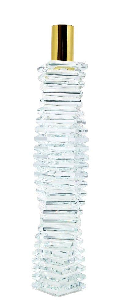 8" Clear And Gold Twisted Crystal Tabletop Taper Candlestick HomeRoots