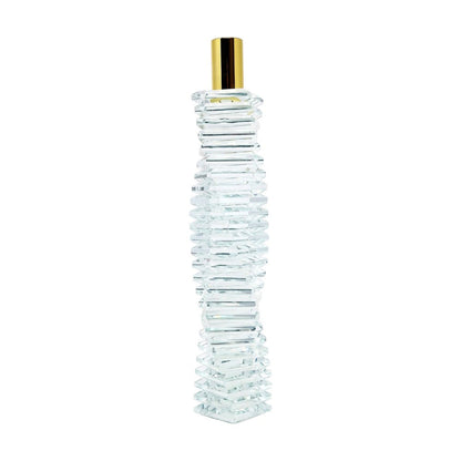12" Clear And Gold Twisted Crystal Tabletop Taper Candlestick HomeRoots