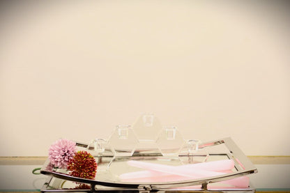 5" Clear Crystal Geometric Tabletop Candelabra Candle Holder HomeRoots