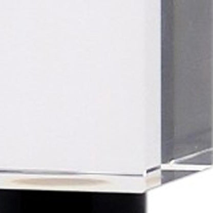 15" Silver Clear And Black Crystal Tabletop Taper Candlestick HomeRoots