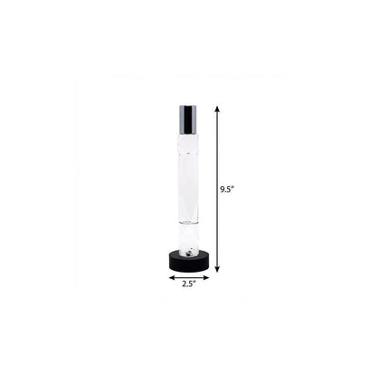 10" Silver Clear And Black Faceted Crystal Tabletop Taper Candlestick HomeRoots