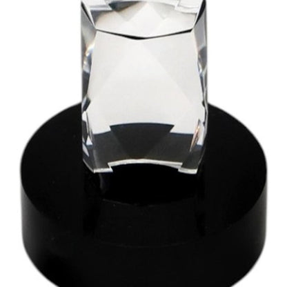 11" Silver Clear And Black Crystal Tabletop Taper Candlestick HomeRoots