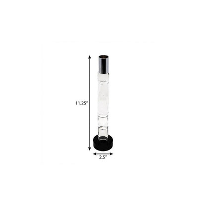 11" Silver Clear And Black Crystal Tabletop Taper Candlestick HomeRoots