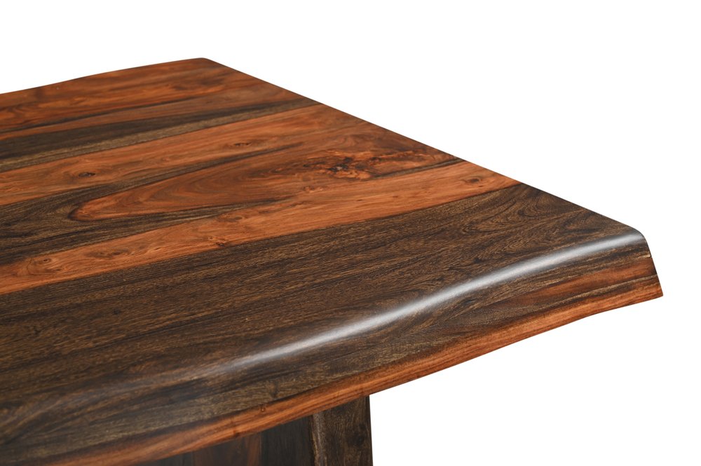 Nine Piece Dark Brown Solid Wood Dining Set with Eight Chairs HomeRoots