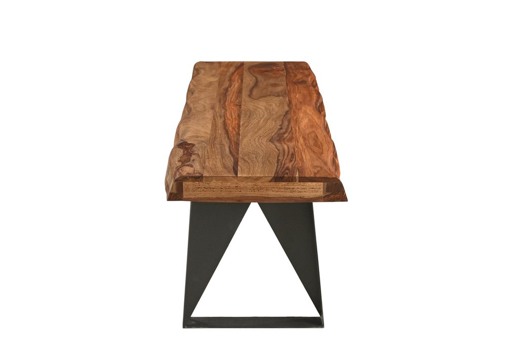 Six Piece Brown and Black Solid Wood Dining Set with Four Chairs HomeRoots