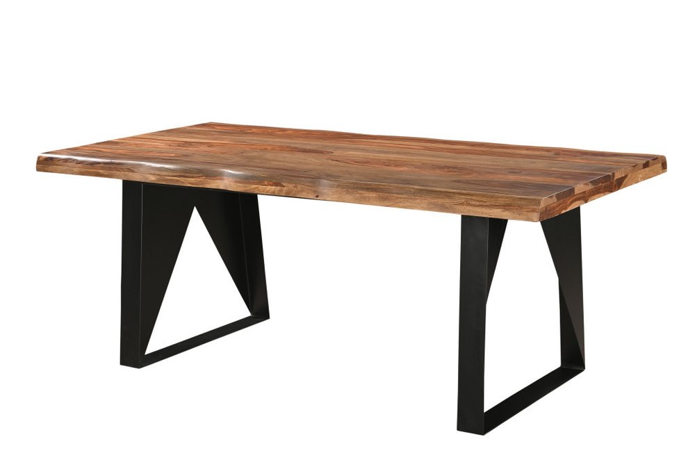 Seven Piece Brown and Black Solid Wood Dining Set with Six Chairs HomeRoots