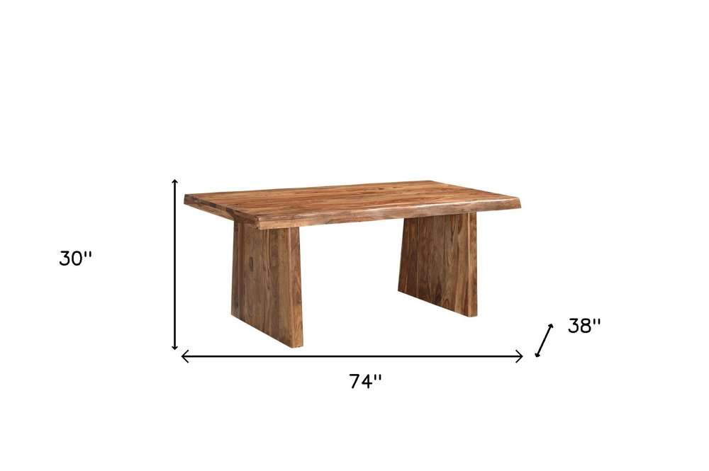 Six Piece Brown Solid Wood Dining Set with Four Chairs HomeRoots