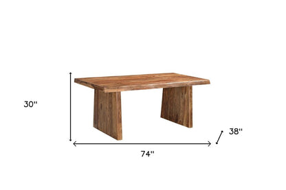 Six Piece Brown Solid Wood Dining Set with Four Chairs HomeRoots