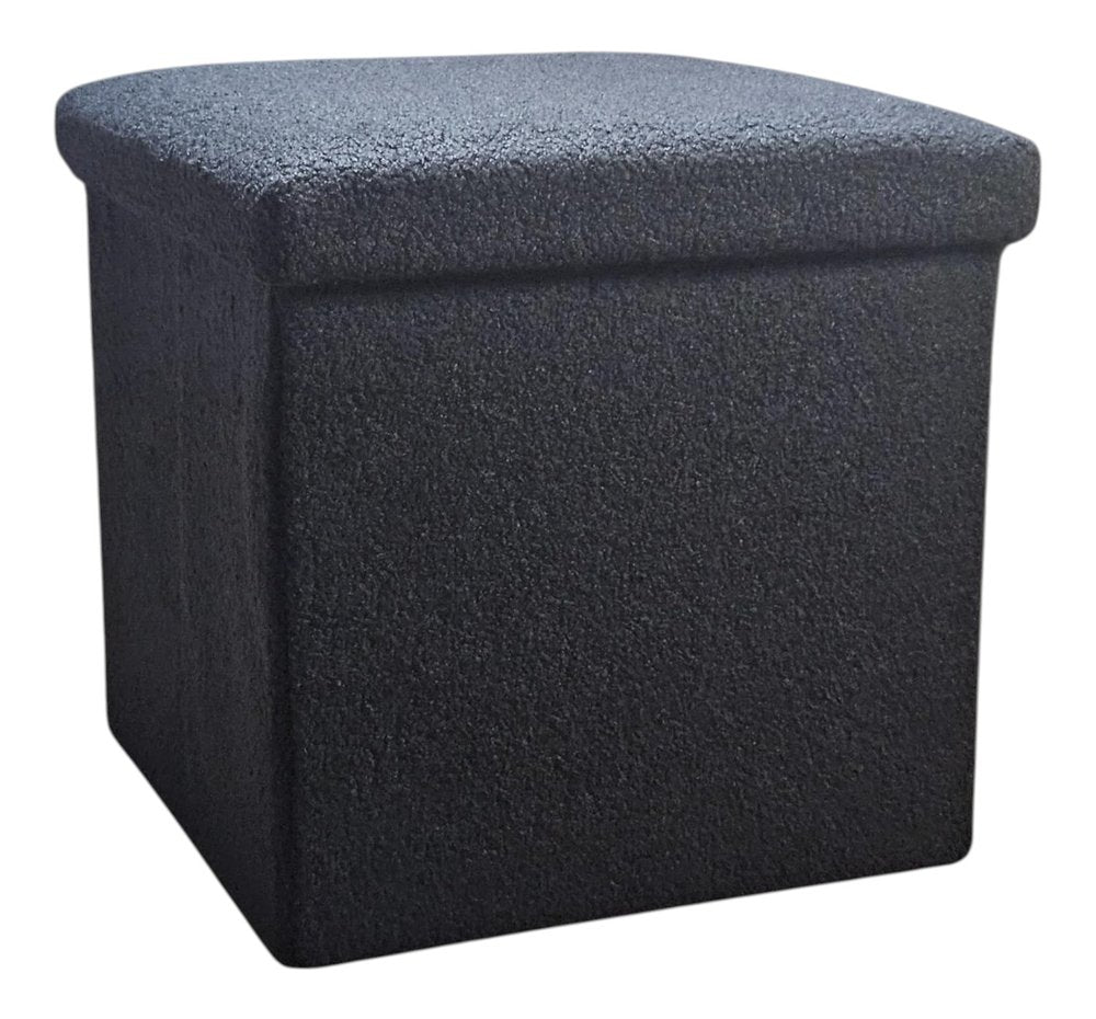 15" Pink Boucle Cube Ottoman With Storage HomeRoots