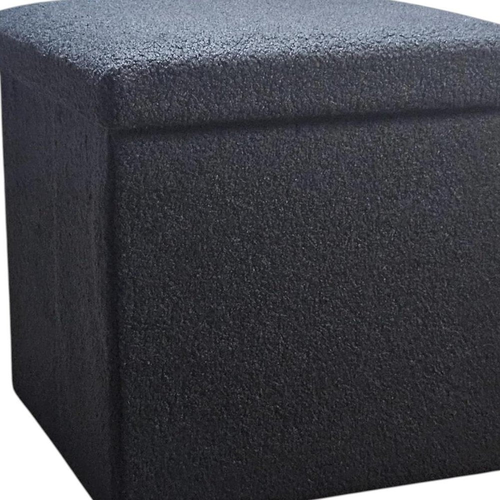 15" Pink Boucle Cube Ottoman With Storage HomeRoots