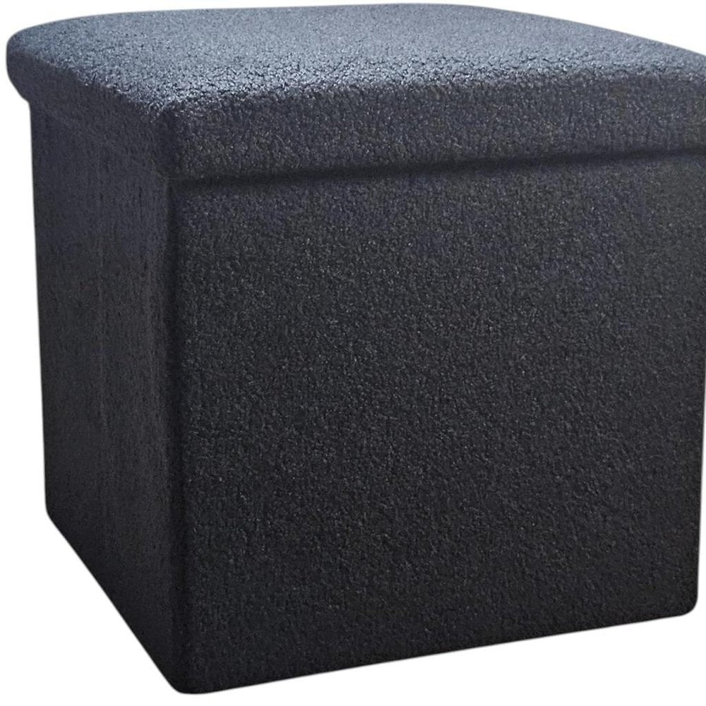 15" Pink Boucle Cube Ottoman With Storage HomeRoots