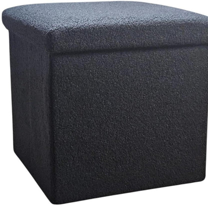 15" Pink Boucle Cube Ottoman With Storage HomeRoots