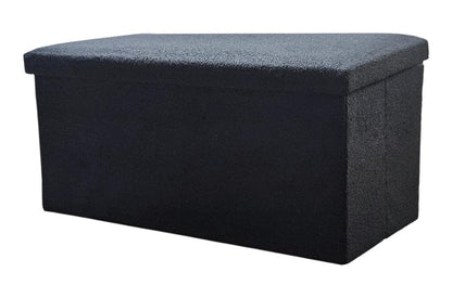 30" Black Boucle Storage Ottoman HomeRoots