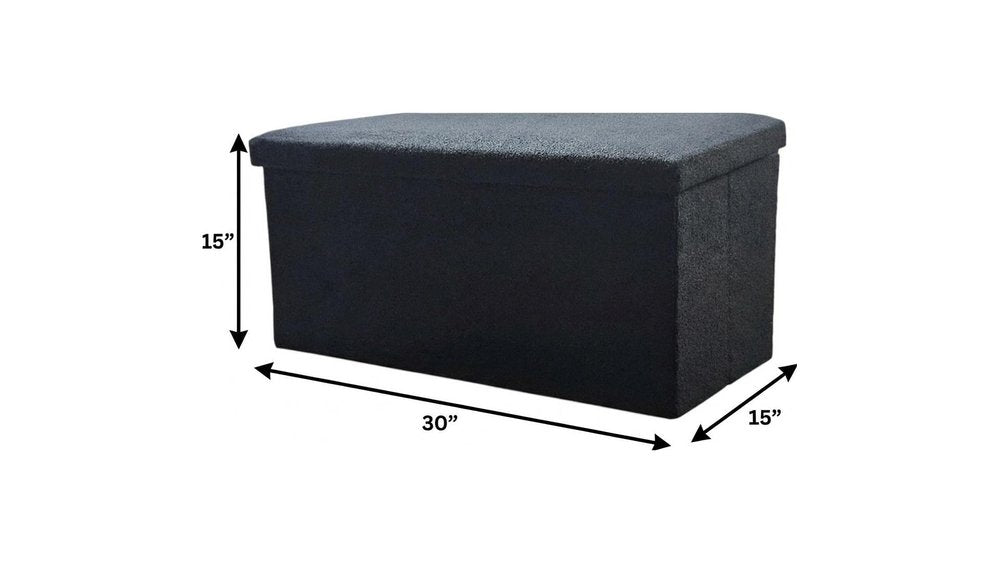 30" White Boucle Ottoman With Storage HomeRoots