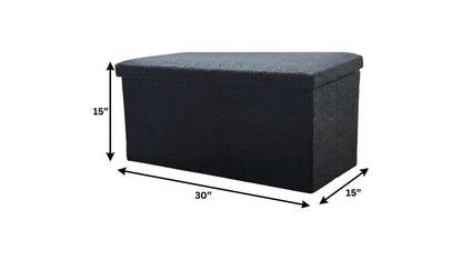 30" Black Boucle Storage Ottoman HomeRoots