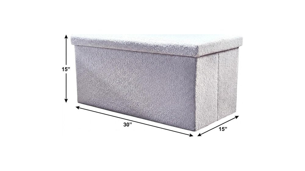 30" Black Boucle Storage Ottoman HomeRoots