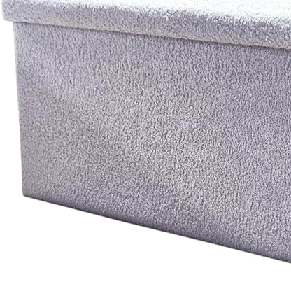 30" White Boucle Ottoman With Storage HomeRoots
