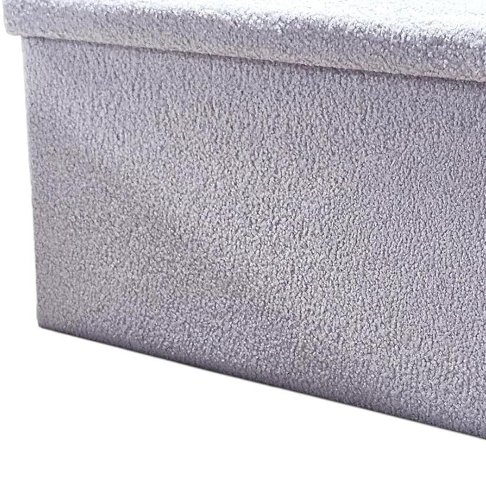 30" Black Boucle Storage Ottoman HomeRoots