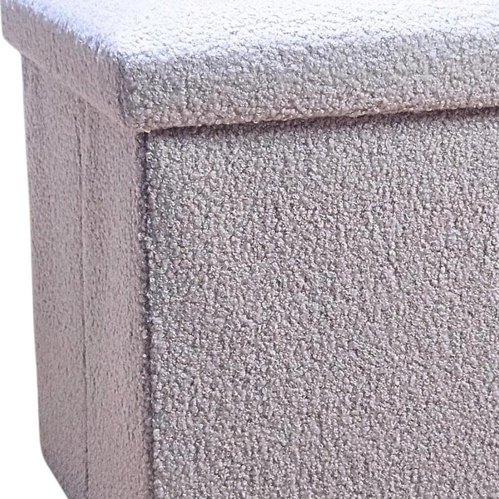 12" Black Boucle Cube Storage Ottoman HomeRoots