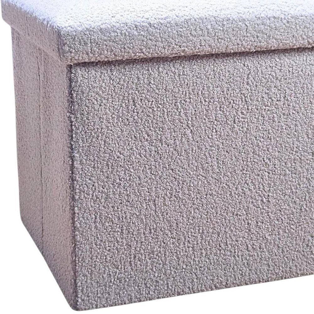 12" Black Boucle Cube Storage Ottoman HomeRoots