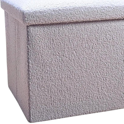 12" Black Boucle Cube Storage Ottoman HomeRoots