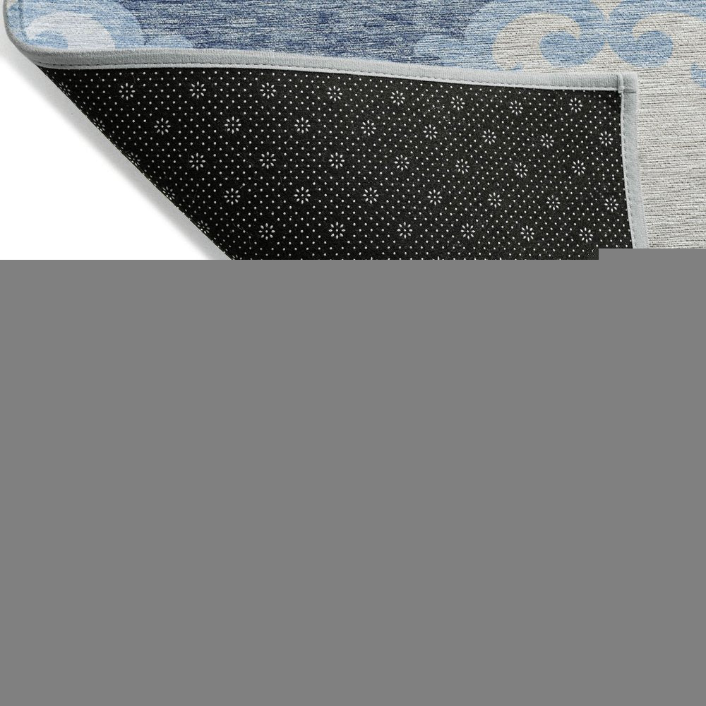 8' X 10' Sky Blue Gray And Ivory Trellis Washable Indoor Outdoor Area Rug HomeRoots