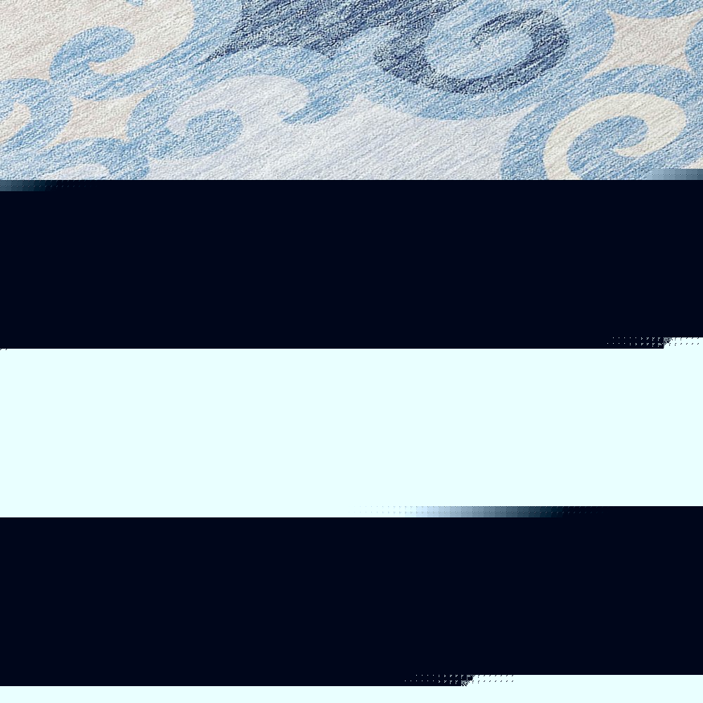 8' X 10' Sky Blue Gray And Ivory Trellis Washable Indoor Outdoor Area Rug — view 46