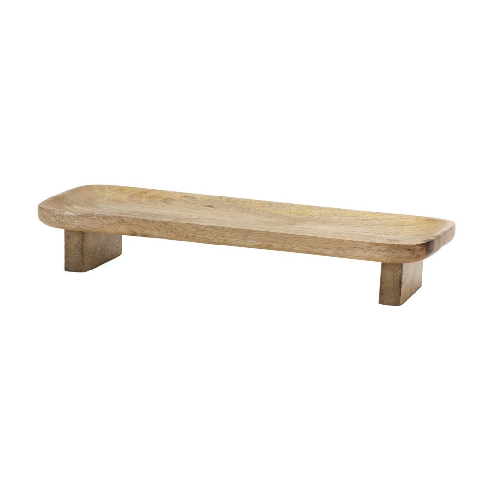 Set of Two Natural Solid Wood Riser Trinket Trays HomeRoots