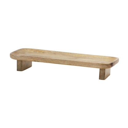 Set of Two Natural Solid Wood Riser Trinket Trays HomeRoots