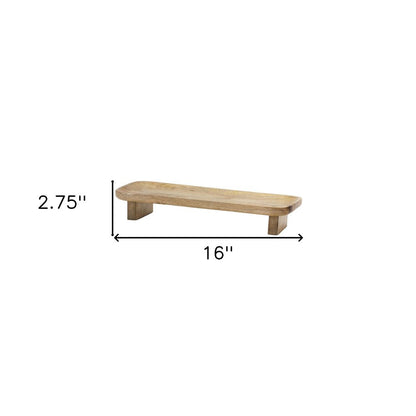 Set of Two Natural Solid Wood Riser Trinket Trays HomeRoots