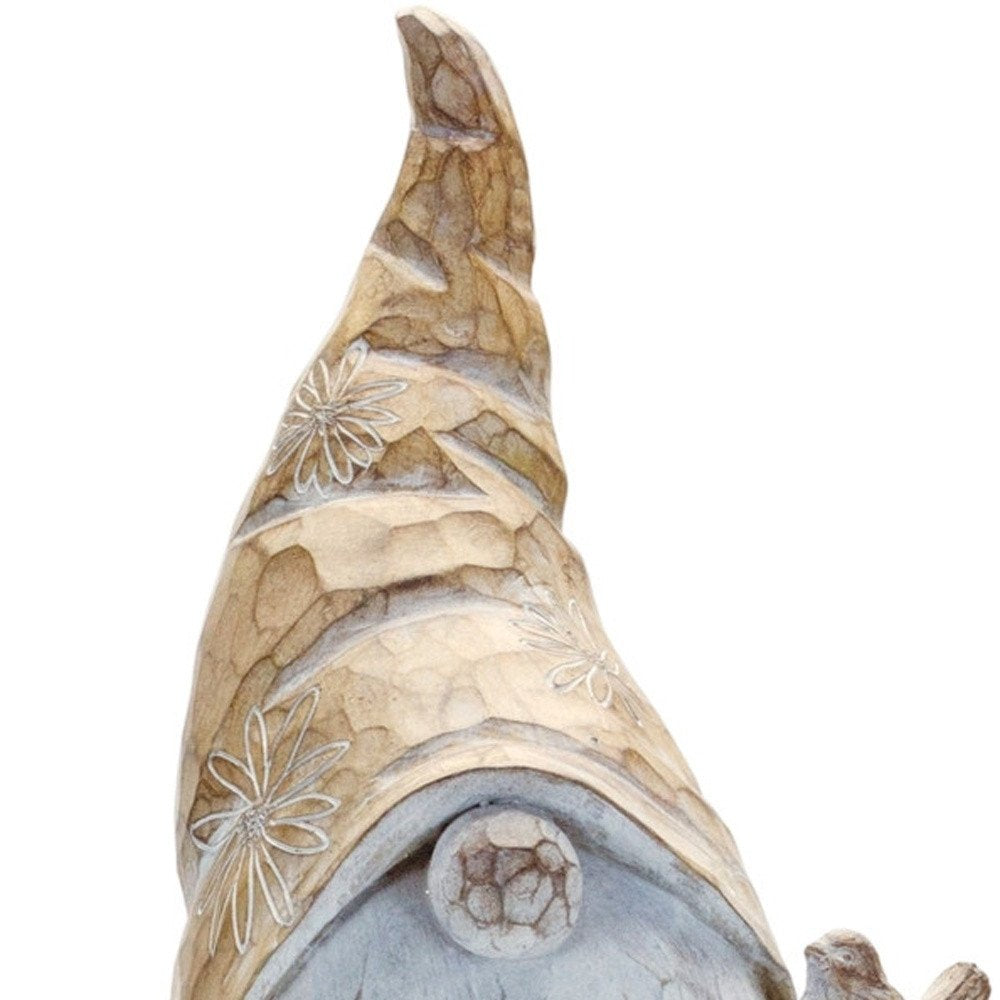 23" Brown Resin Standing Gnome Tabletop Sculpture HomeRoots