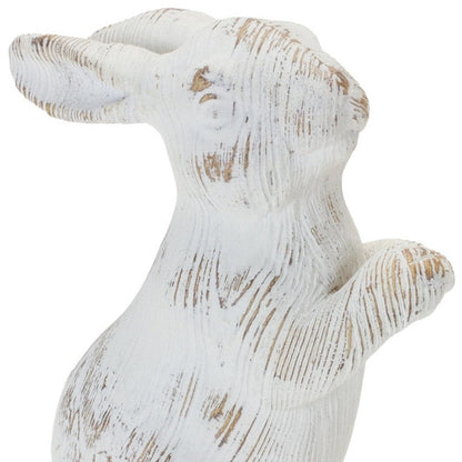 Set of Two White Resin Rabbit Figurines HomeRoots