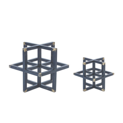 Set of Two Black Iron Tabletop Sculpture HomeRoots
