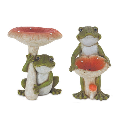Set of Two Green Resin Figurine Tabletop Sculpture HomeRoots